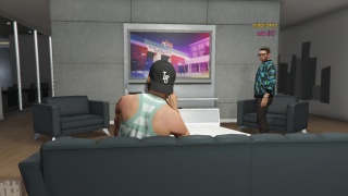 Chilling by the TV while waiting for the CEO job