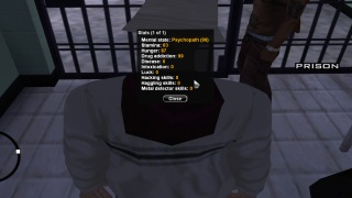 Drug addicted psychopath in prison